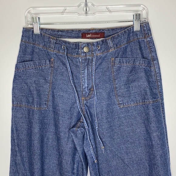 Lee Riveted Denim Jean Capris Size 6 - Picture 5 of 13